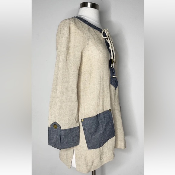 Tory Burch Gauze Tunic Top Tie Front Size: 6 - Picture 3 of 7